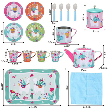 SOKA 18pc TIN TEA SET - LLAMA 0000352
