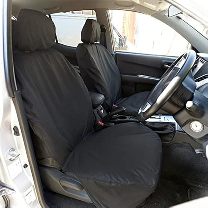 My Van Seat Covers | To Fit Mitsubishi L200 Trojan Double Cab Seat Covers 2006-2015 | Tailored Easy to Fit Waterproof | Front & Rear Black - MVSC151B-152BAD25