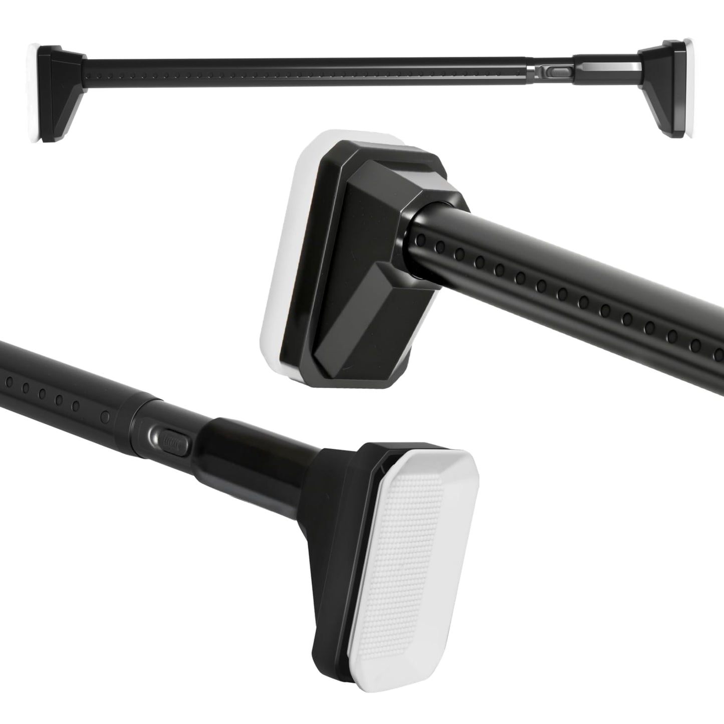 Heavy Duty Tension Pole, Extendable Curtain Rod No Drill - Telescopic Adjustable Rods for Window or Door, Strong Support for Clothes Hanging