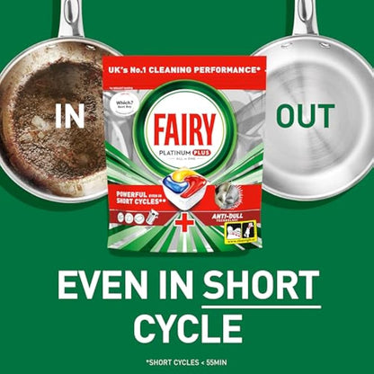 Fairy Platinum Plus All-in-1 108 Dishwasher Tablets, Lemon, Best Cleaning for a Like-New, Fights Grease & Prevents Limescale