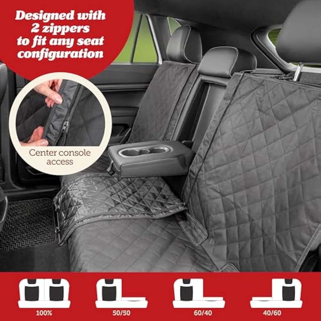 LUSSO GEAR Dog Car Seat Cover for Back Seat | Protects Back Seat From Scratches, Scuffs, Shedding, Mud, & More | 100% Waterproof | Non-Slip Cover Stays Securely in Place | Fits All Cars, Trucks & SUVs