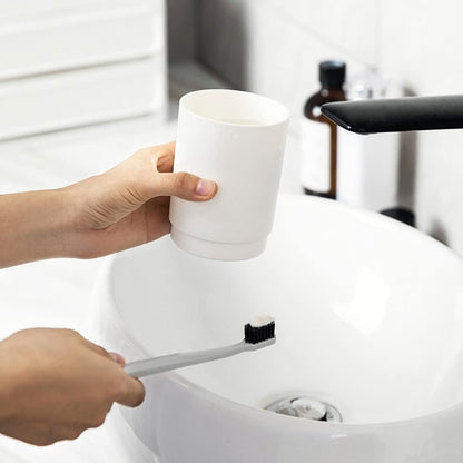 Toothbrush Cup, Toothbrush Holder Wall Mounted Self Adhesive Tooth Brushing Holder Water Cup Drink Cups For Home Bathroom AccessoriesWhite