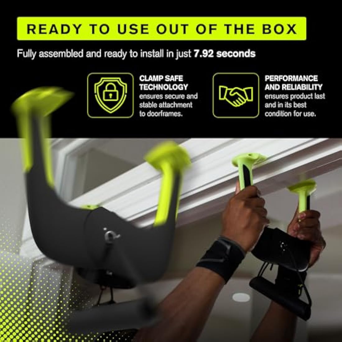 Duonamic Eleviia Neutral Grip Pull up Handles - Portable Pull up Bar for Travel, Workplace or Home - Pull up Bar Doorway - Pull up Grips - Perfect for Calisthenics Enthusiasts, Gymnasts & Climbers