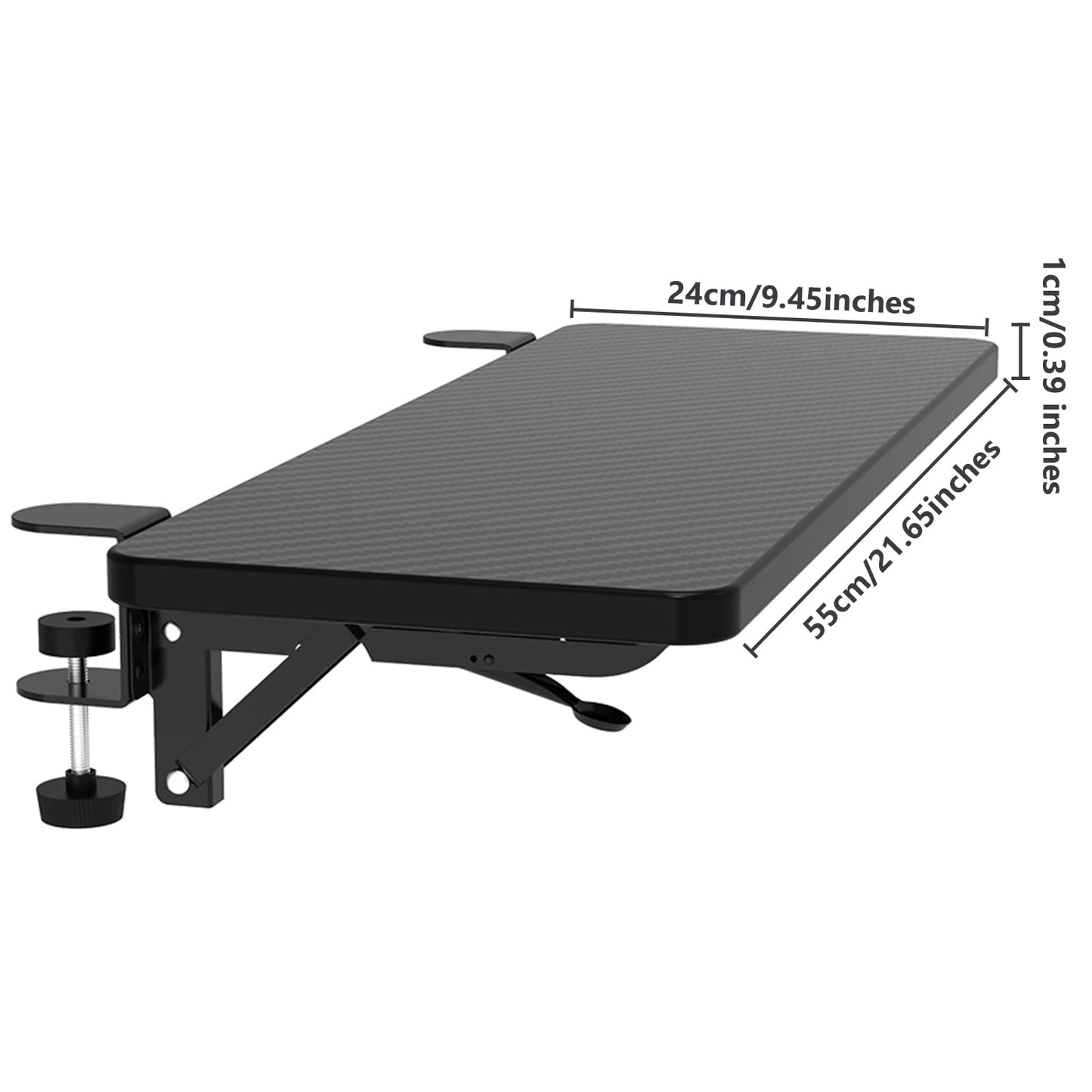 Ergonomics Desk Extender Tray,55x24x1cm Table Mount Arm Wrist Rest Shelf Without Punching Keyboard Support Stand Computer Desk Extension for Dorm