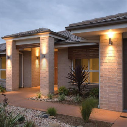 Palin Exterior Interior Stainless Steel Light Outdoor Garden Up/Down Wall Light GU10 IP44 Rated