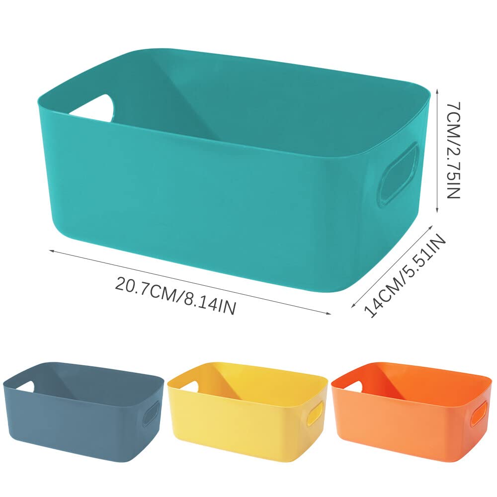 Bgfuni Set of 4 Storage Boxes, Organiser Box with Handles (Original Design), Small Plastic Box, White for Household
