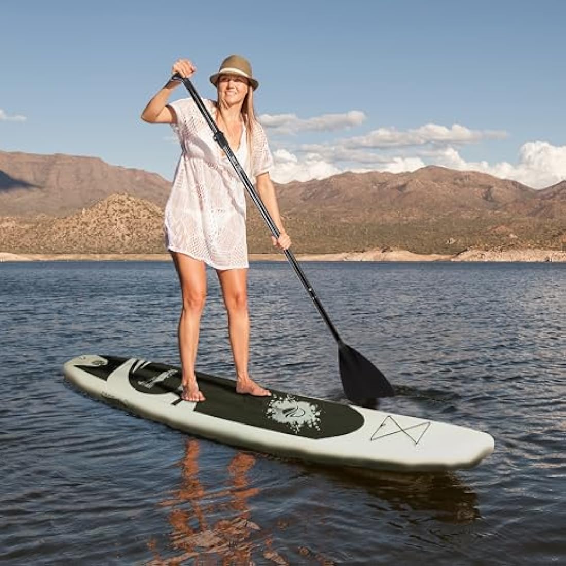 SereneLife Inflatable Stand Up Paddle Board, SUP Board- Paddleboards for Adults & Youth, Surfing Board Kit, 0.63cm Thick Standup Paddleboarding, Non-Slip Deck, Wide Stance, Surf Control w/Backpack