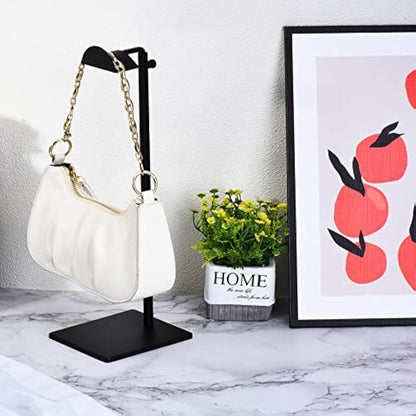 sourcing map Purse Display Stand Set 2 Pack Metal Adjustable Height Handbag Rack Single Hook Holder for Boutique Store - Black