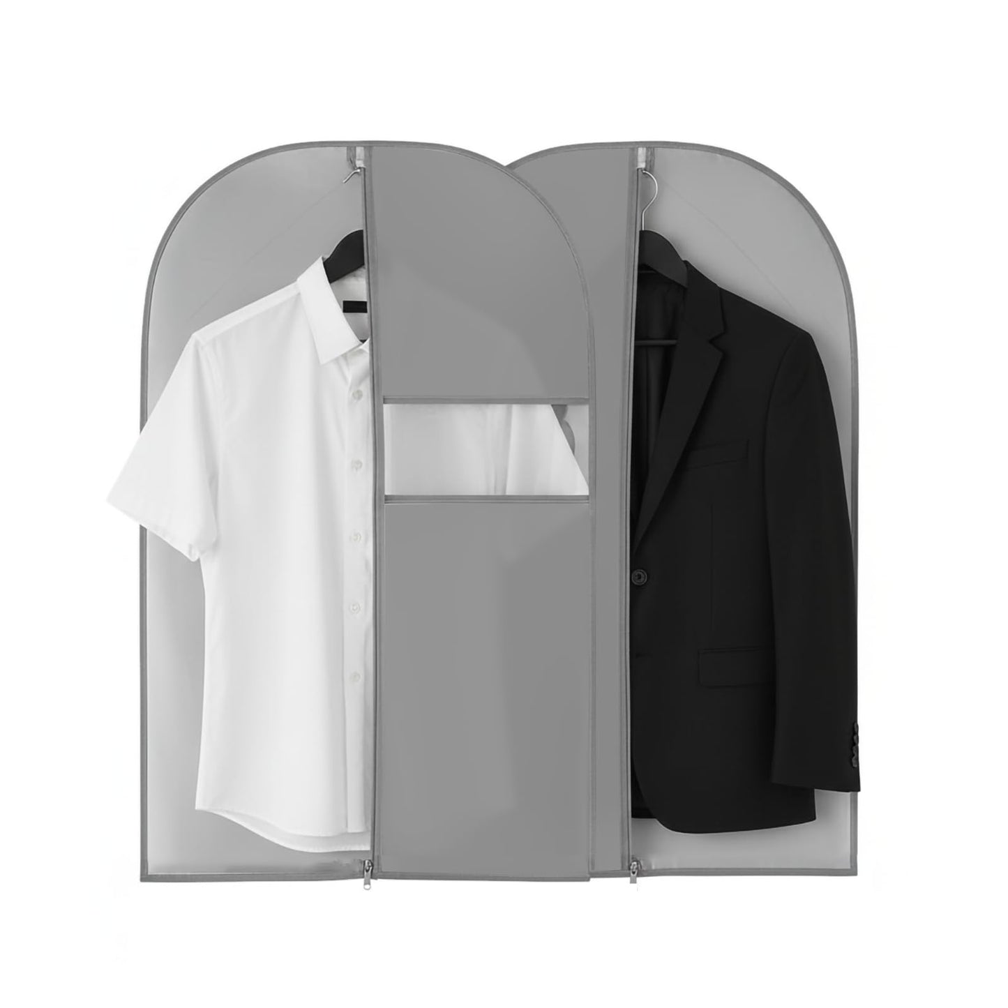 Suit Bag for Hanging Clothes, Suit Covers for Men, Grey, 60x110cm, 2Pcs