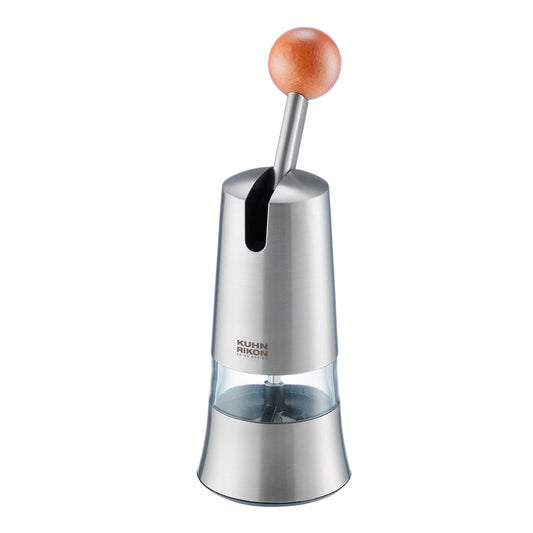 Kuhn Rikon Epicurean Ratchet Grinder for Salt, Pepper, Spices. Stainless Steel Spice Grinder (Coarse  Fine). Black Pepper Grinder Mill. Salt Grinder