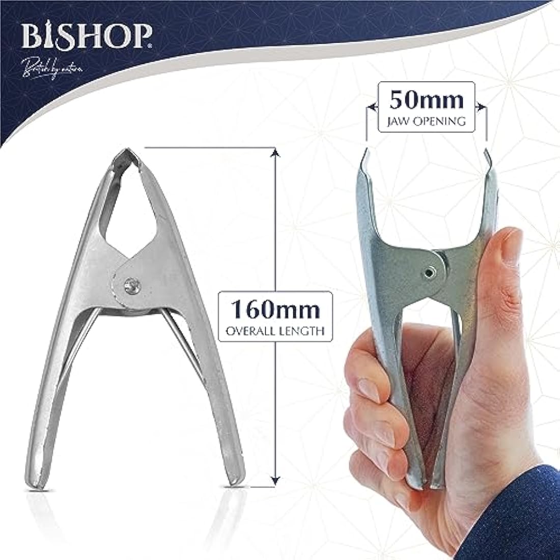 Commercial Grade Metal Spring Clamps for Woodwork - Rust Proof Market Stall Tarp Clips Clamps 50mm Jaw Capacity - Metal Clips All Steel Construction 160mm Length - Triple Coil Spring Clips (Qty: 24)