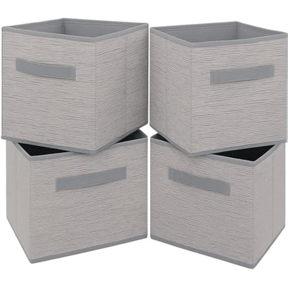 Clay Roberts Storage Cubes, Storage Boxes, Pack of 4, Grey, Fabric Basket Set for Storage Units, 25cm x 25cm x 25cm, Grey Baskets, Boxes, Box, Unit Cubes