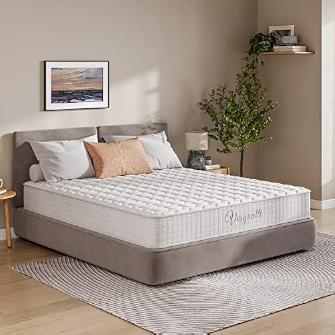 Vesgantti 3FT Single Mattress, 10 Inch Hybrid Mattress with Breathable Memory Foam and Individually Pocket Spring - Medium Firm, White