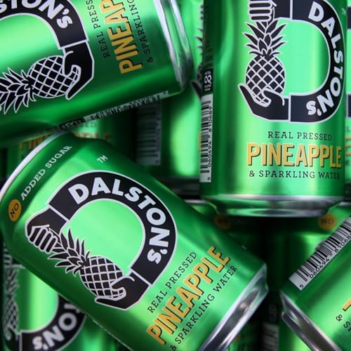Dalston's Sparkling Pineapple Soda (24 x 330ml) - Real Pressed Pineapple & Sparkling Water - 49 Kcal - No Added Sugar - No Artificial Sweeteners - Healthy Alternative - Low Calorie - Vegan