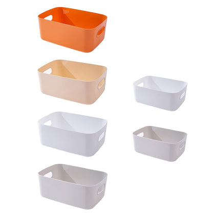 Spesh 6 pcs Plastic Storage Baskets Small Cupboard Storage Boxes with Handles Container Storage Baskets for Kitchen,Bathroom and