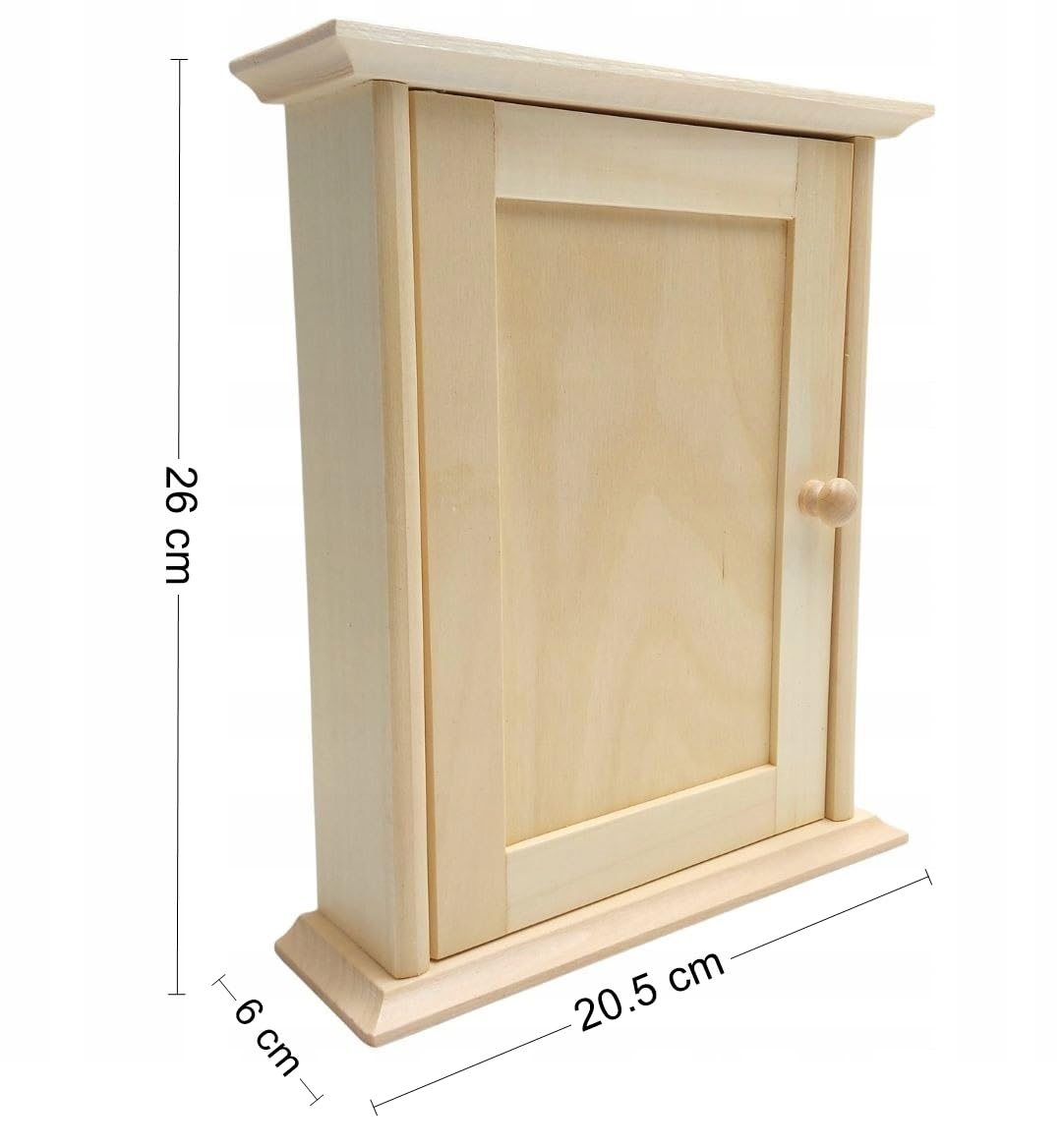 Wooden World - Wooden key cabinet with door key house 6 hooks