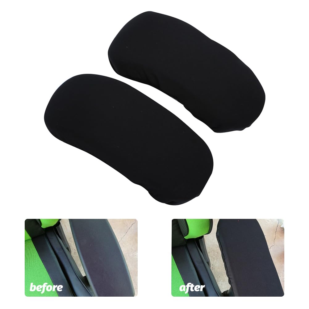 Jiakalamo Office Chair Armrest Covers, 1pair Stretchable Stretch Computer Chair Slipcover Desk Chairs Arm Cover for Office, Desk, Gaming Chairs(Black)