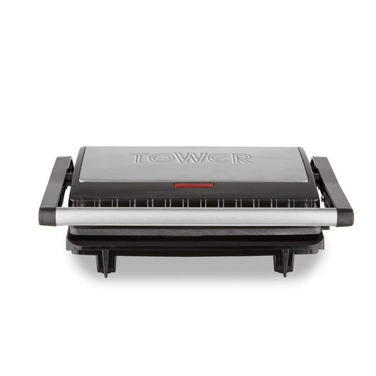 Tower T27038 Health Grill and Panini Grill with Non-Stick Cerastone Coating, 750W, Black & Stainless Steel