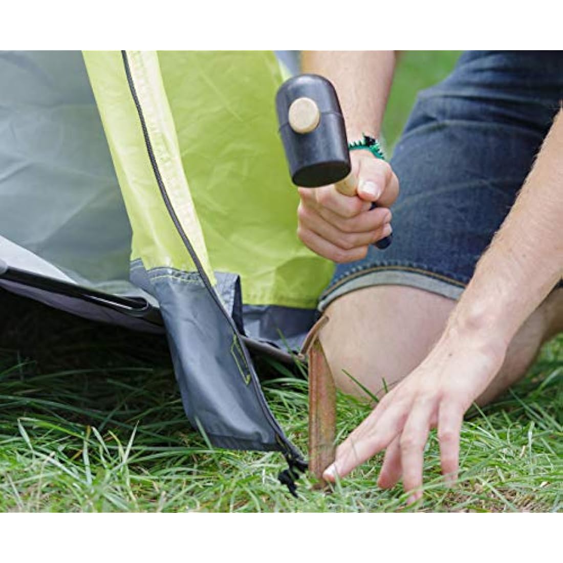 Balinco 12x tent pegs - length: 30 cm, width: 2.5 cm - T-profile | pegs | ground pegs | ground anchor made of galvanised steel for fastening & fixing (12)