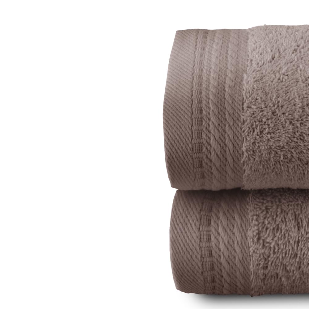 Top Towel - Premium - Large Bath Towels - Bath Towels - 2 Face Towels or Bidet -30x50cm - 100% Cotton - 600g - Vison