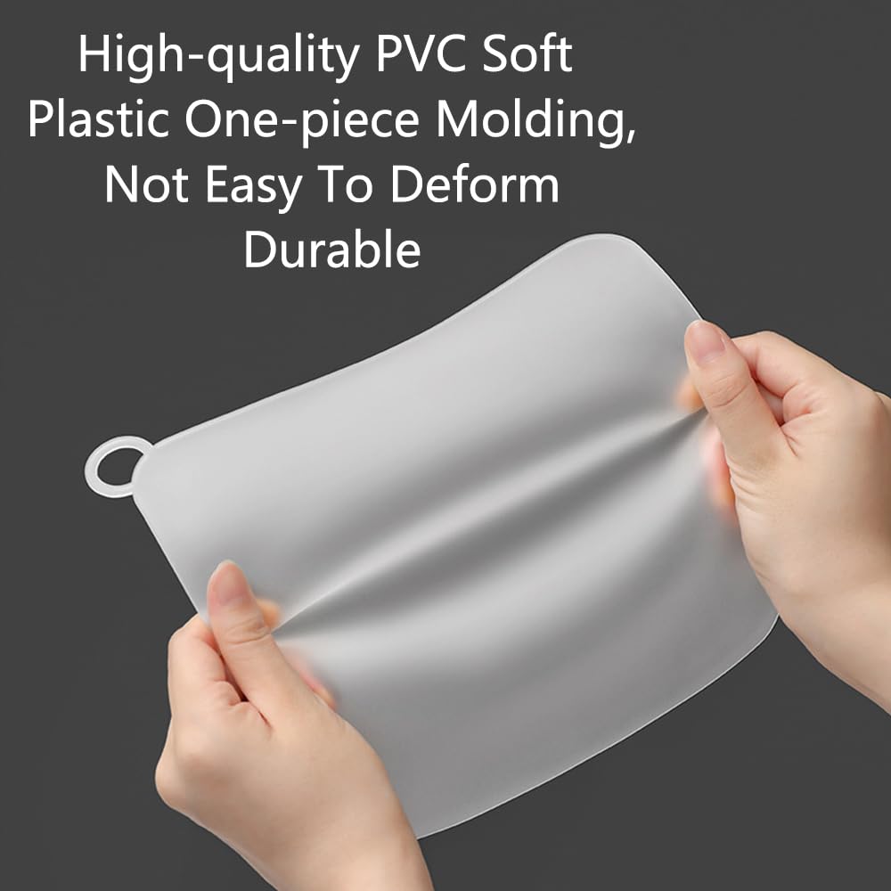 Shower Drain Cover, 2Pcs 15cm Square Silicone Floor Drain Cover Drain Seal Plug Deodorizer Pad for Shower Sink Toilet Bathroom Kitchen (White)