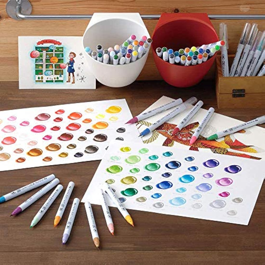 Kuretake Clean Color Real Brush Watercolour Brush Pens (Set Of 48 Colours)