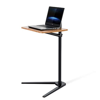 Thingy Club Overbed Table Stand, Height Adjustable Tray Side Table for Bed or Sofa Laptop Desk Black- Hickory Board