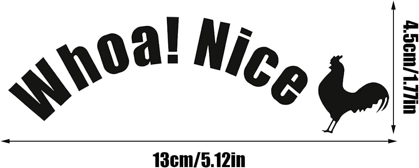 2Pcs Funny Cock Toilet Stickers,Whoa Nice Sticker Decal,Prank Stickers,Waterproof Vinyl Wall Art Sign Decor,Removable Self-Adhesive Seat Quote Murals