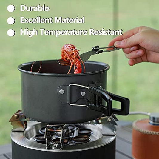 aiGear Camping Cooking Set/Cooking Mess Kit | Outdoor Camping Essentials - Pot Pan and Kettle | Portable Lightweight Aluminum | for 2-3 People to Backpacking Hiking Trekking Picnic