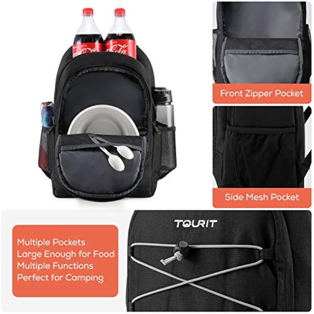 TOURIT Insulated Backpack Cooler Leakproof Lightweight Cooler Backpack for Lunches Picnics Hiking Beach Park or Day Trips 28 Cans