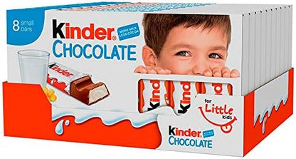 Kinder Chocolate Small Bars, Bulk Chocolate Gift Box, Fine Milk Chocolate Bar with a Milky Filling, Pack of 10 x 100g