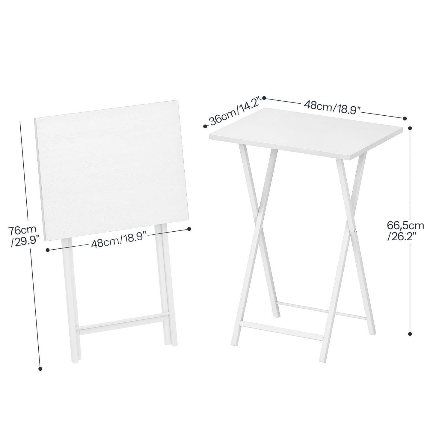 HOOBRO Side Table 2 Set, Folding Tables, TV Tray Table, Snack Table for Eating, Small Sofa End Laptop Drinks Coffee Table for Small Space