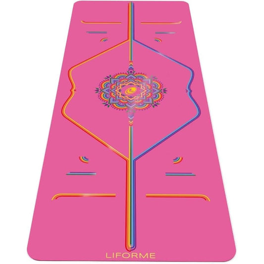Liforme Travel Yoga mat – Patented Alignment System, Warrior-like Grip, Non-slip, Eco-friendly and Biodegradable, Ultra-lightweight, Sweat resistant, Long, Wide and Thick