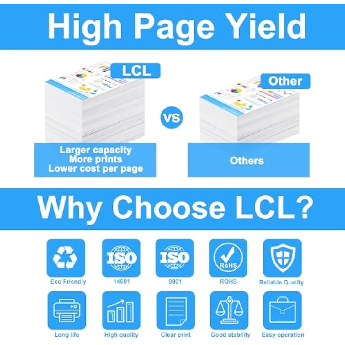 LCL TK5440 Toner Cartridge Replacement for TK-5430 TK-5440 TK-5440K TK-5440C TK-5440M TK-5440Y TK-5430K TK-5430C TK-5430M TK-5430Y Replacement for ECOSYS MA2100 MA2100cwfx MA2100cfx PA2100cx PA2100cwx