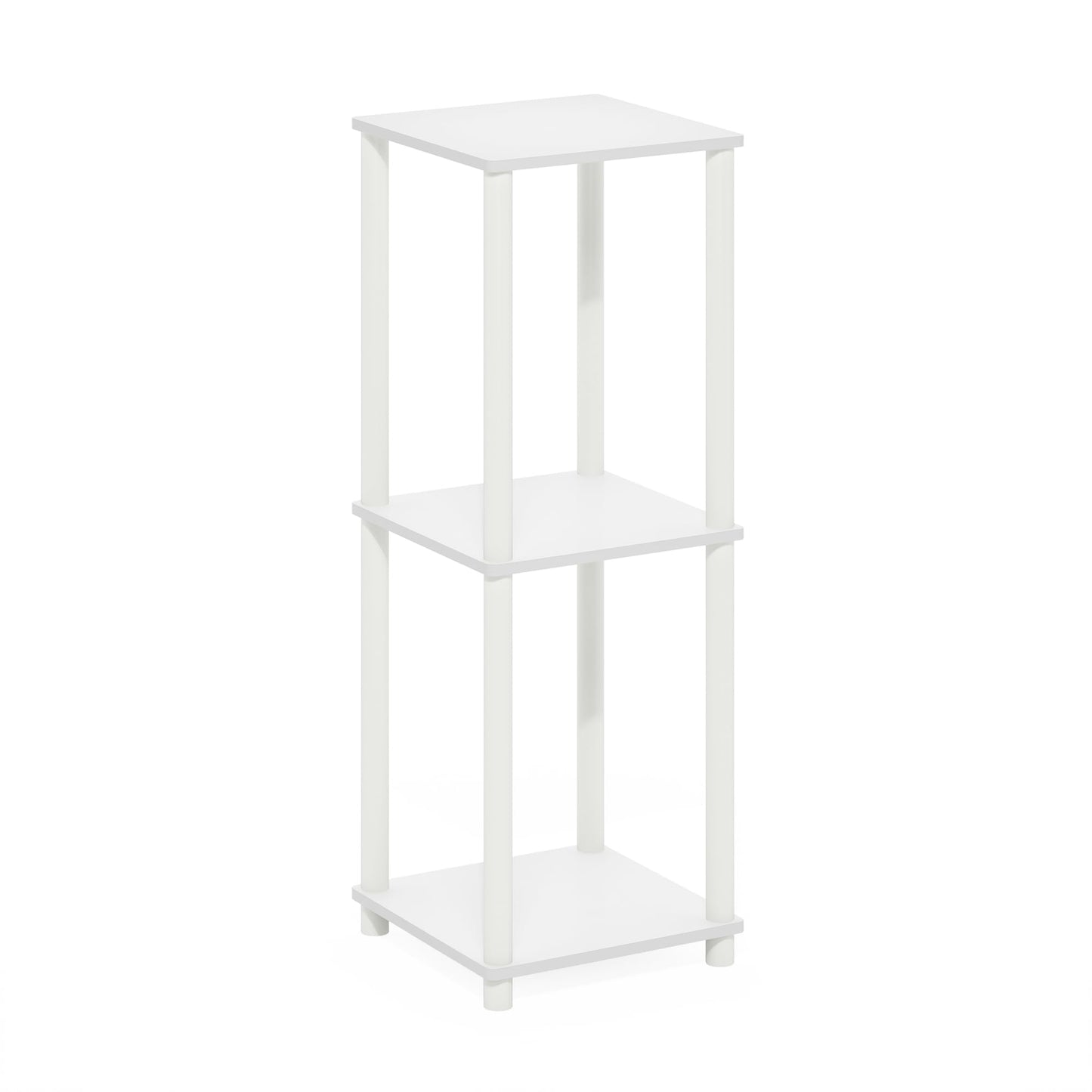 Furinno TURN-N-TUBE Side Table Set of 2, 2-Tier Stackable End Table with Open Shelf, Toolless Night Stand, Bedside Table, for Living Room, Bedroom