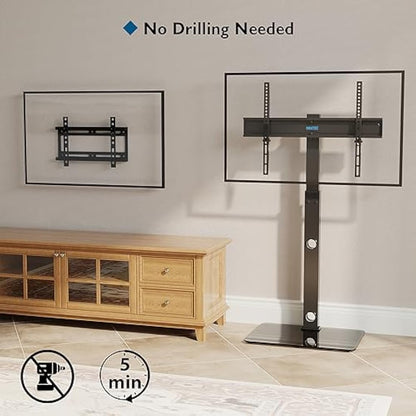 BONTEC TV Floor Stand for 30-70 inch LED LCD OLED Plasma Flat Curved TVs, Height Adjustable Tall TV Stand with Brackets up to 40kg, Max VESA 600x400mm