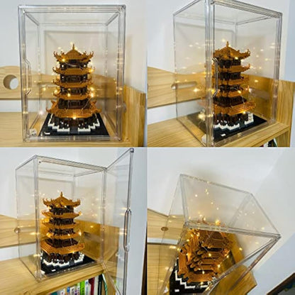 Siyecioa Acrylic Display Case for Collectibles, Transparent Acrylic Display Box with Door, Organizer & Protectors for Pop Figures, Funko Pop、Blind Box、Lego、Minifigure Figurines、Trophy（36×22×27cm）