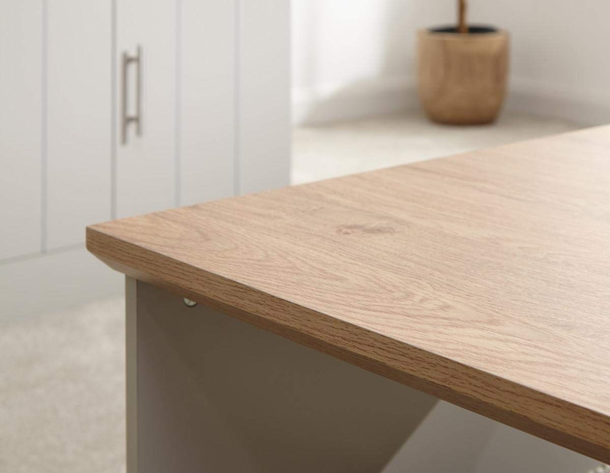 GFW Kendal Coffee Table, Grey and Oak Effect Living Room Table with Open Storage Shelf, Country Style Furniture