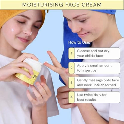 Lav Kids Moisturising Skincare Bundle- Foaming Facial Cleanser 100ml & Face Moisturiser 50ml, Dermatologically Tested, for Sensitive Skin