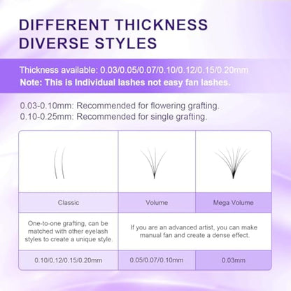 NAGARAKU 5 Trays Eyelash Extensions Supplies Classic 1:1 Lashes Individual Volume Lash Extensions Soft Single Natural Eyelashes Matte Black 16 Rows (0.05mm D Curl 9/10/11/12/13mm in 1 Pack)