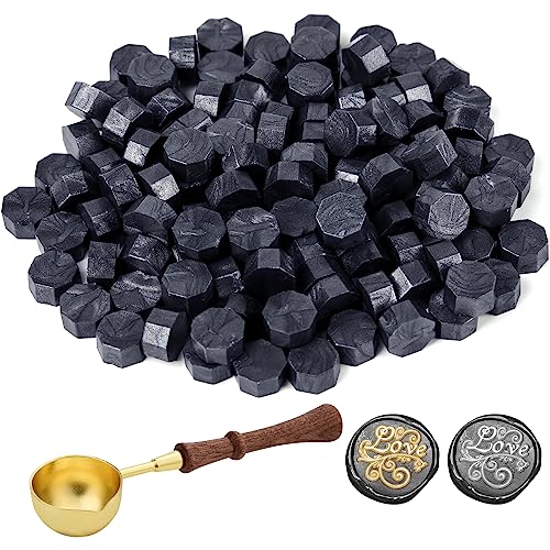 ASTARON 300 Pcs Sealing Wax Beads, Lots of Colors Options for Wax Seal Stamp, Octagon Wax Seal Kit with 1 Wax Melting Spoon, Perfect for Invitations Cards Envelopes Wine Packages Gift Wrapping