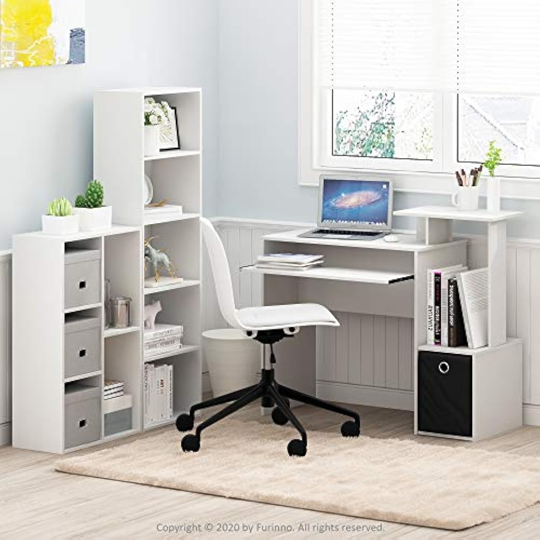 Furinno Luder 5-Cube Reversible Open Shelf, White