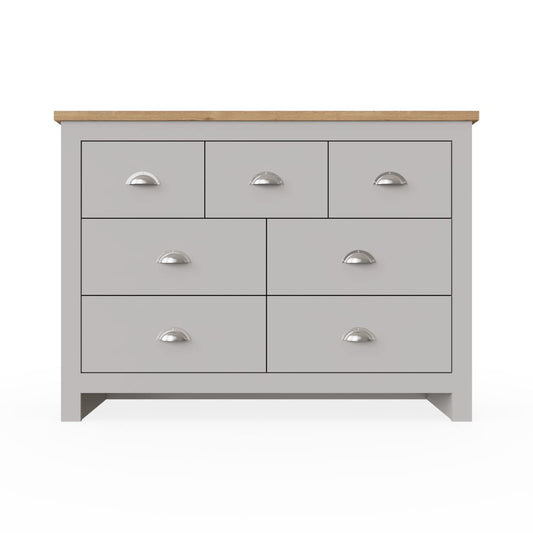 Timber Art Design UK Lisbon Bedroom Chest of Drawers 3+4 7 Drawer for Closet, Clothes, Kids, Baby, TV Stand, Wood Board, Living Room Storage Cabinet