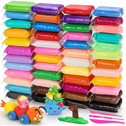 QMAY Air Dry Clay, 48 Colors Ultra Light Magic Clay, No-Toxic Modeling Clay & Dough, Modeling Clay for Kids with Tools, Gift for Kids