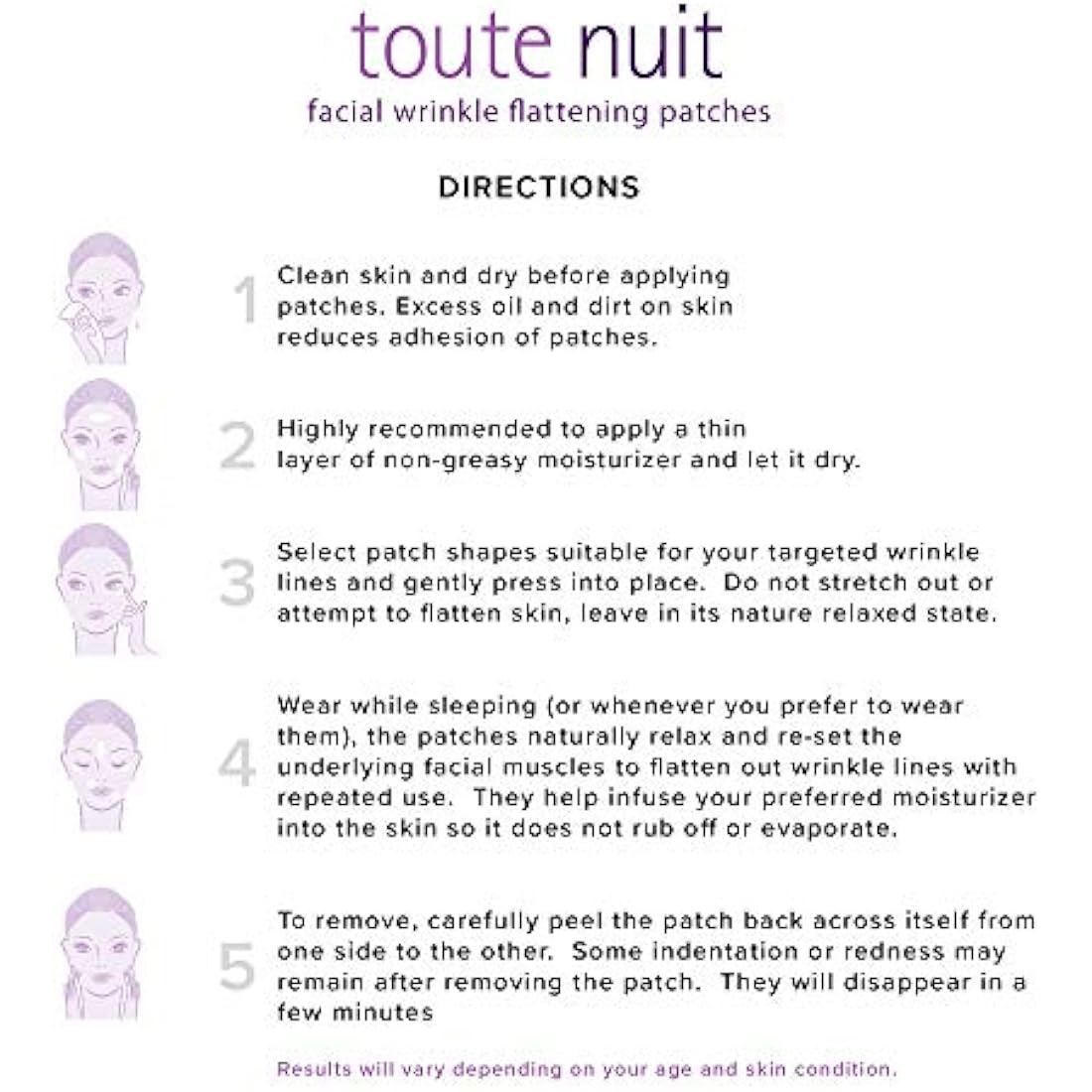 Toute Nuit Facial Wrinkle Flattening Patches - JET Extra Large UNISEX Frown Lines Plus (Anti-Wrinkle Patches/Face Tape)