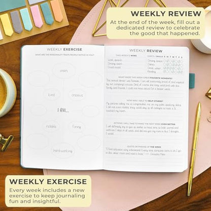 Clever Fox Gratitude Journal – Happiness, Positivity & Affirmation Daily Journal – Inspirational Daily Notebook – 3 Months, A5 (Aquamarine)