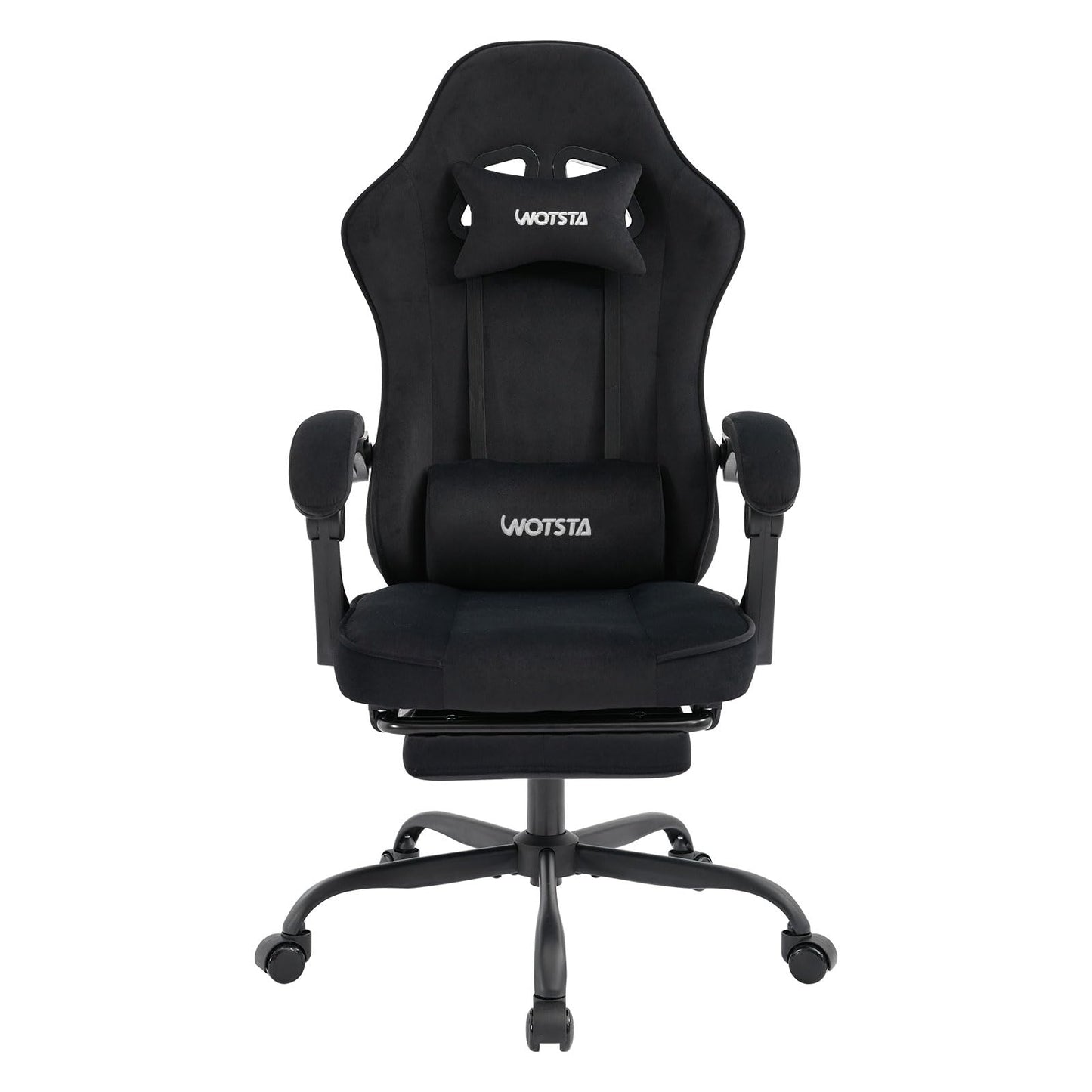 WOTSTA Gaming Chair for Adults, Ergonomic Gaming Chair with Footrest, Lumbar Support and Headrest, Adjustable Height computer chairs gaming