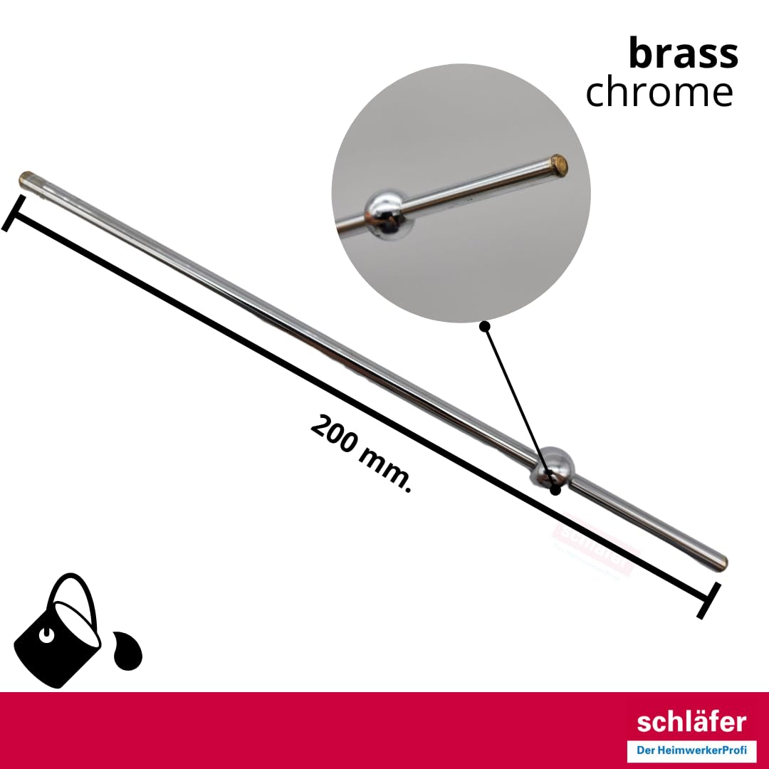 Schläfer 405310 | Universal Eccentric Rod in Chromed Brass for Pop-up Drain Blow-Up Drain Siphon Sink