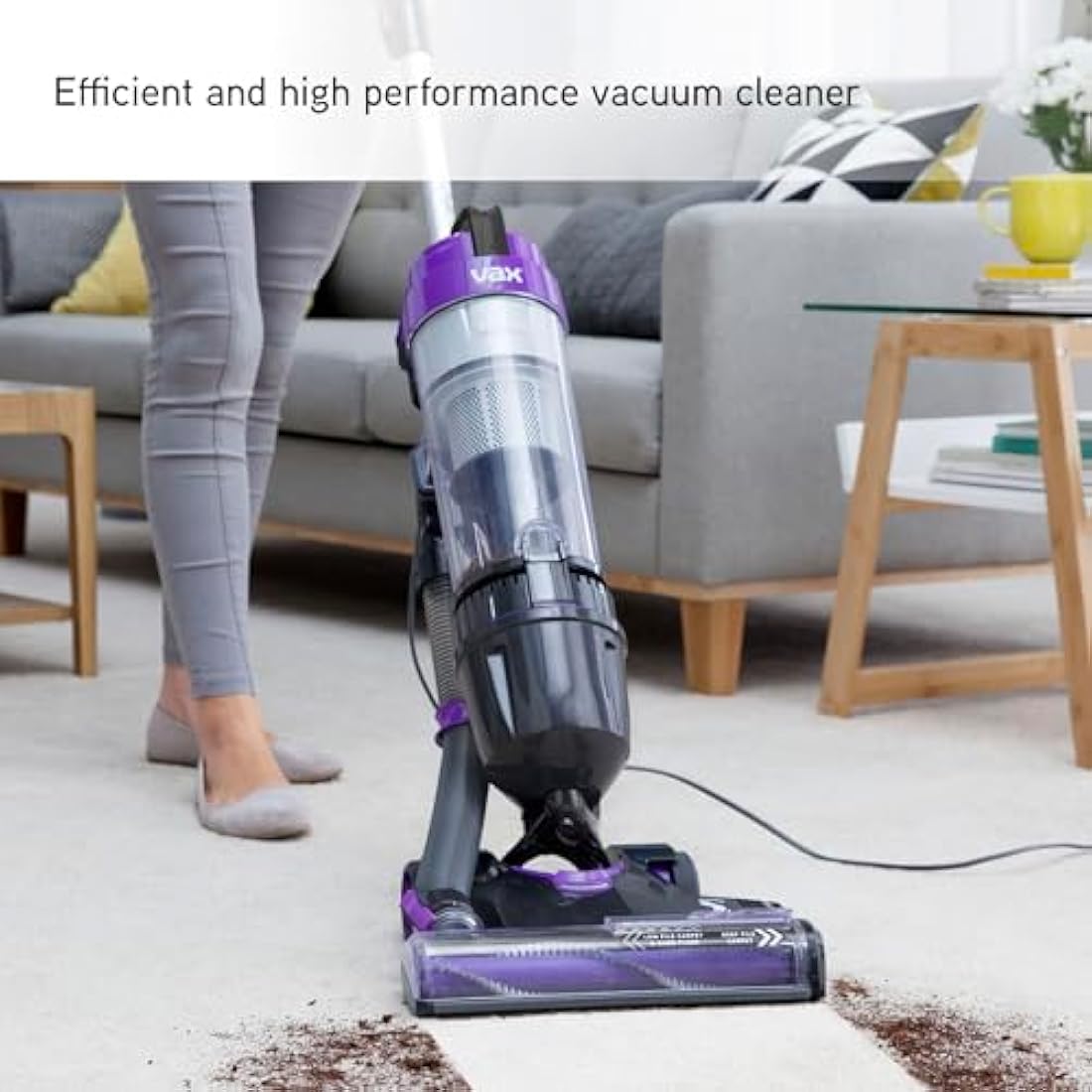 Vax Mach Air Upright Vacuum Cleaner; High performance, Multi-cyclonic, with No Loss of Suction; Lightweight - UCA1GEV1, 1.5 Litre, 820W, Purple