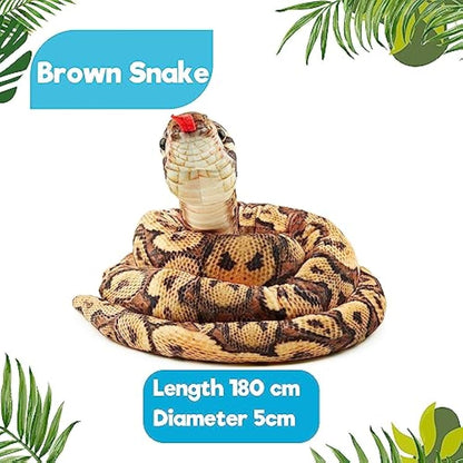 Zappi Co Kids Stuffed Soft Cuddly Plush Snake Toy-Part of Safari Animals Collection, Perfect for Kids (180 cm Length)(Burmese Python)